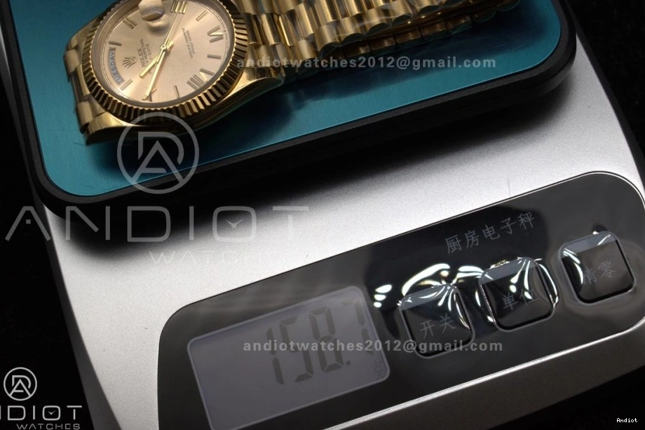 Dial Weight on Gold RG DayDate GSF A2836 40 President Roman Gain Bracelet 0128